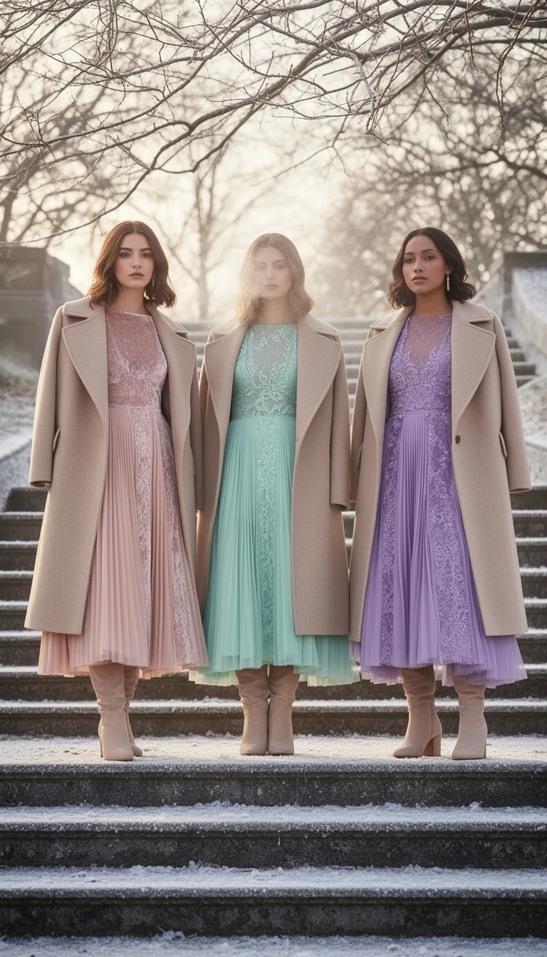 pastel pleats with beige