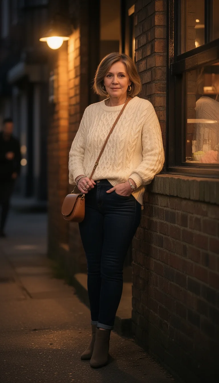 cream cable knit ensemble