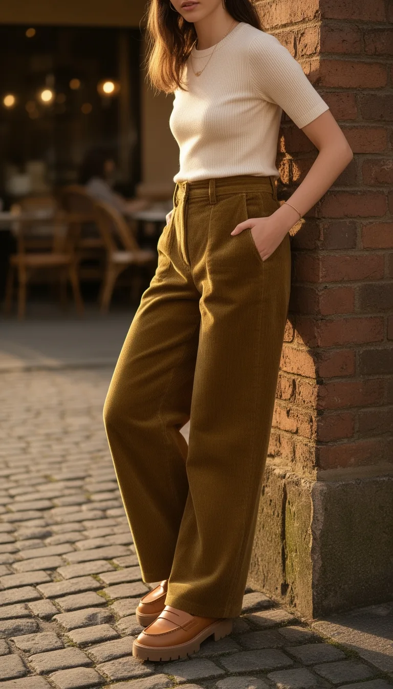 earth toned corduroy casual chic