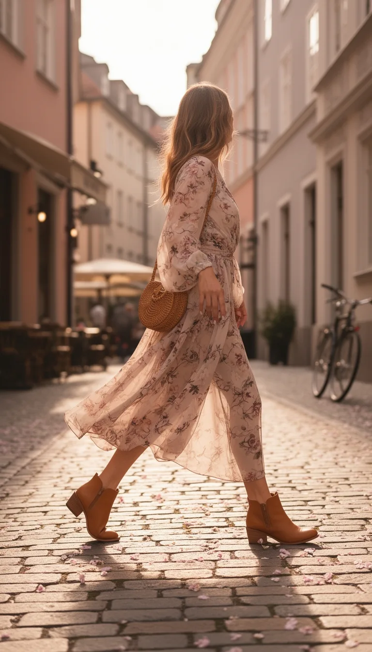 floral wrap dress ensemble