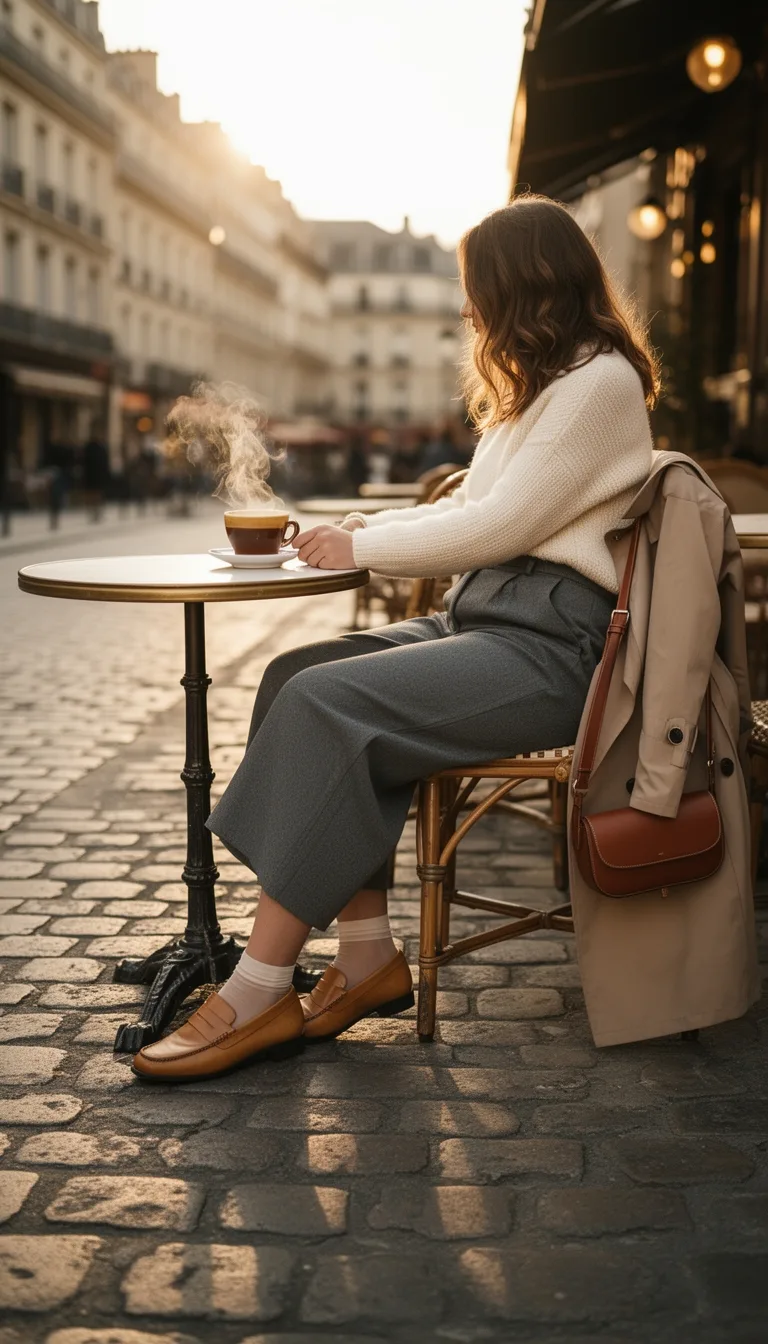 light knit sweater culottes
