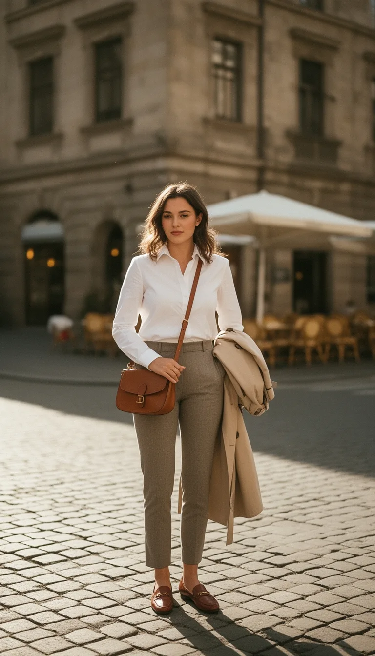 crisp shirt tailored trousers elegance