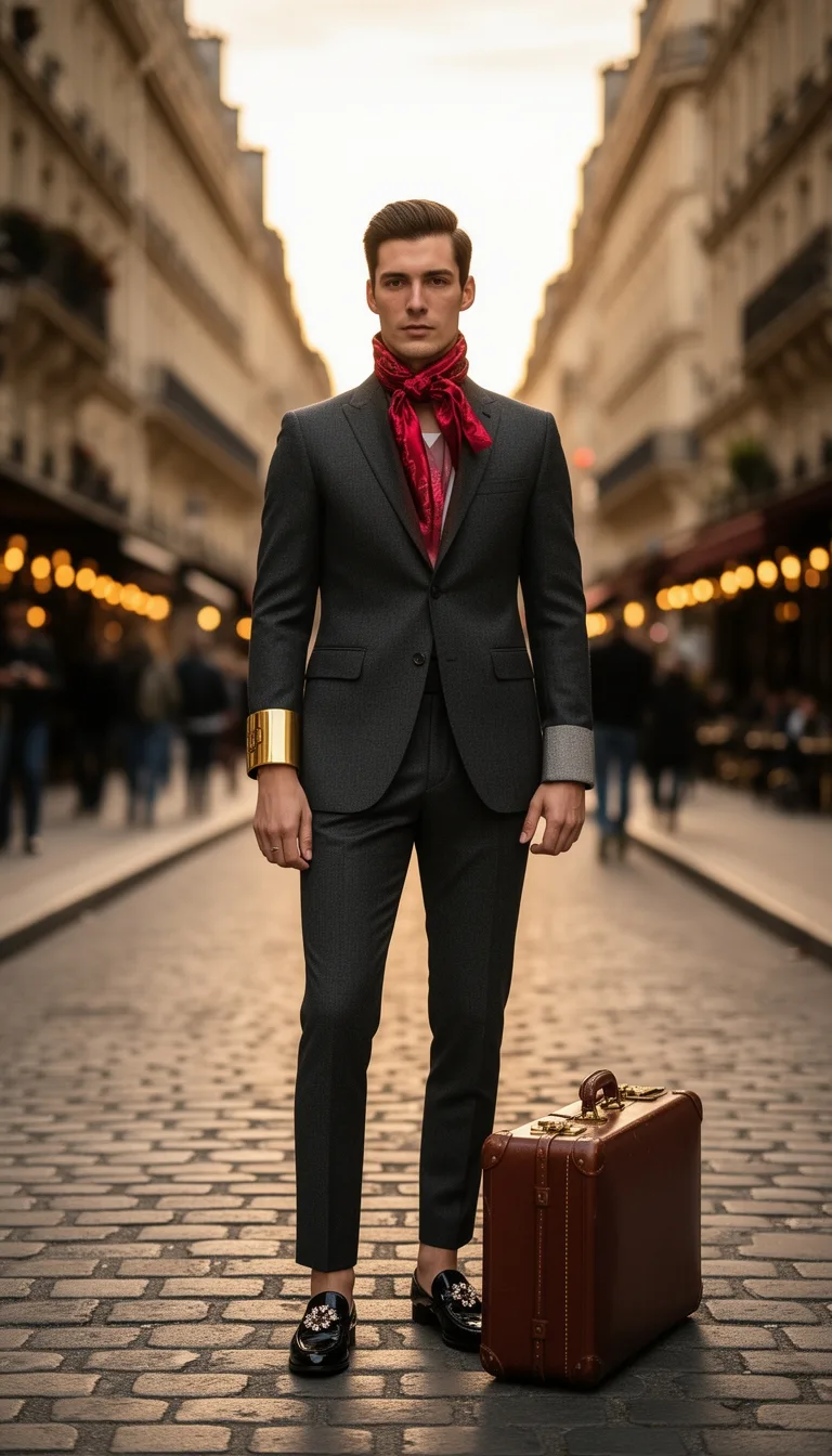 monochrome tailored suit ensemble