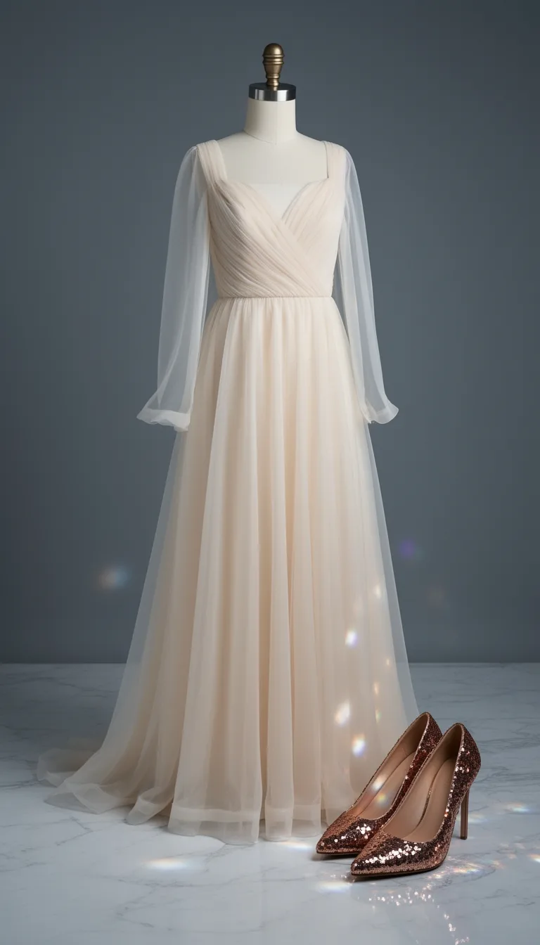 sheer organza sequined shimmer