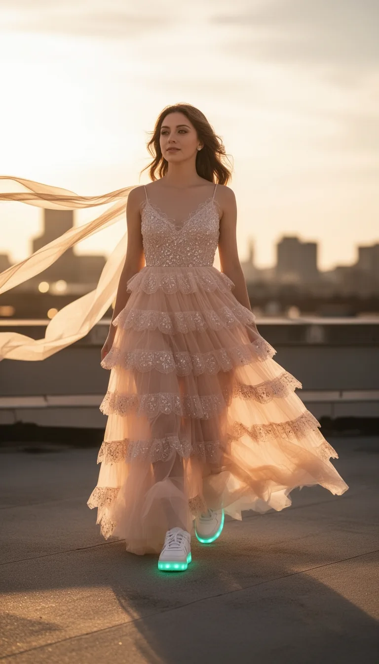 tiered tulle with light ups