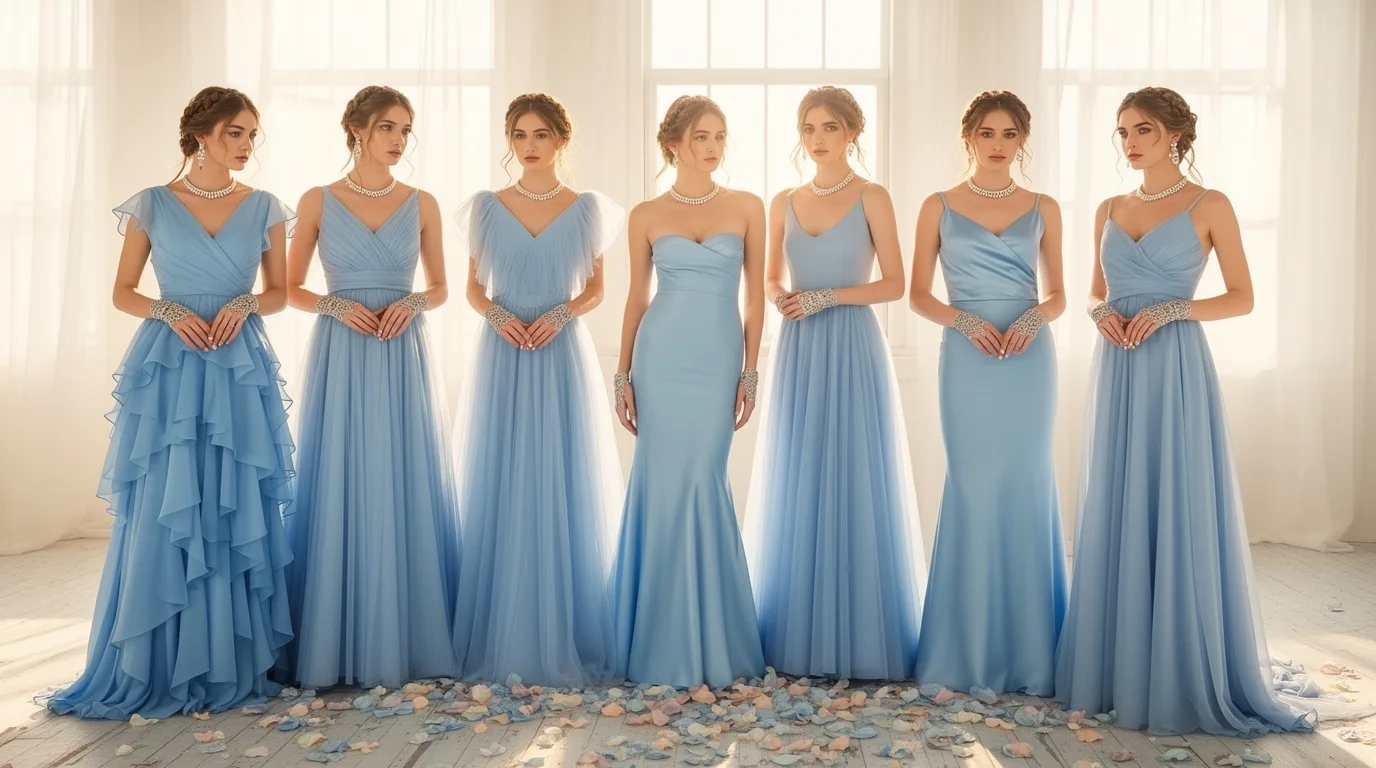 soft romantic light blue promwear