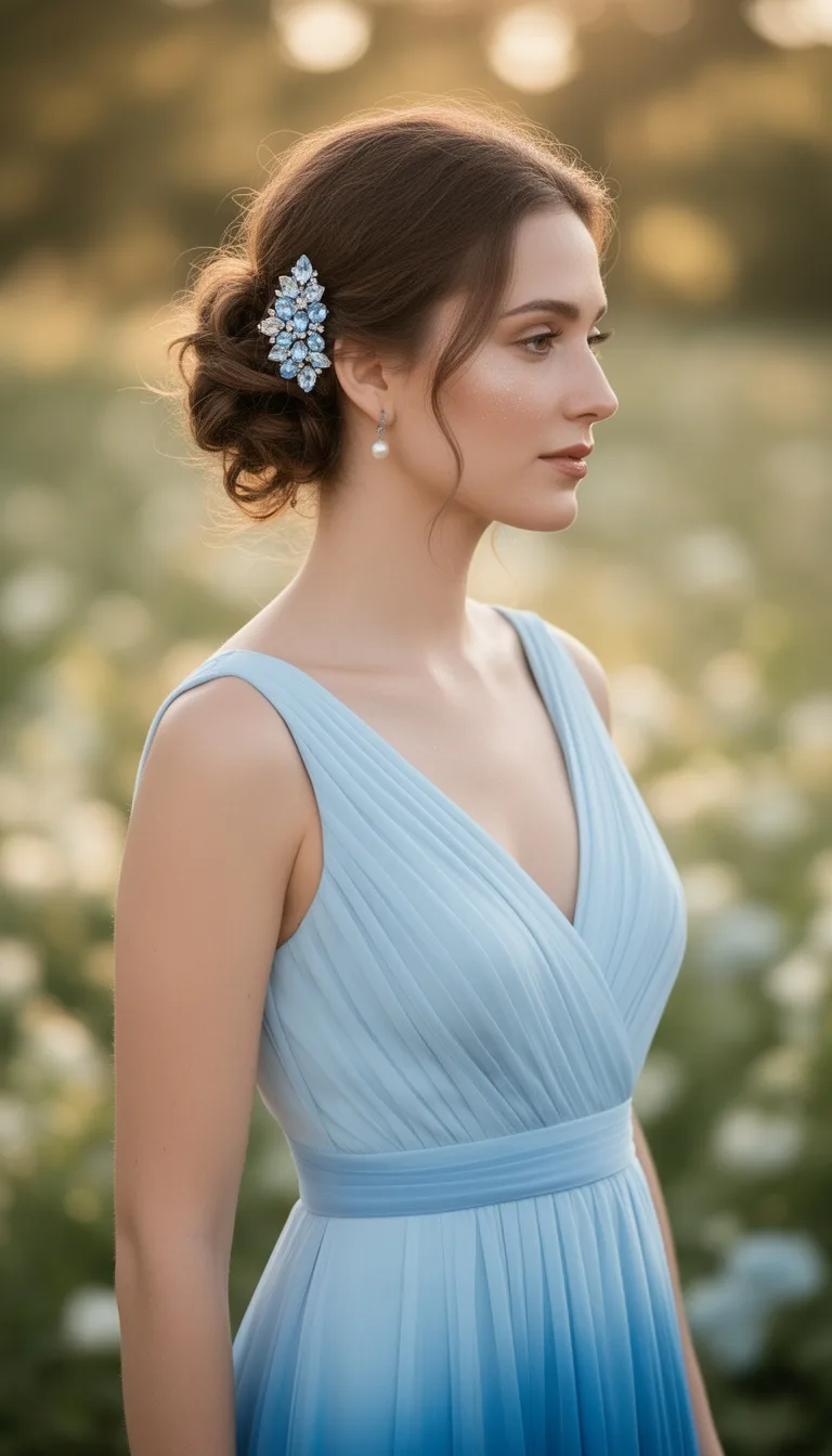 ombre satin gown with crystal