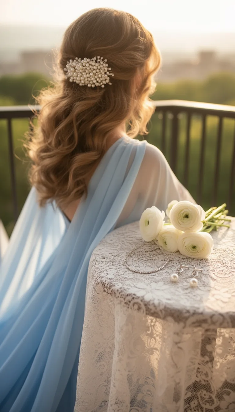 light blue ethereal pearl elegance