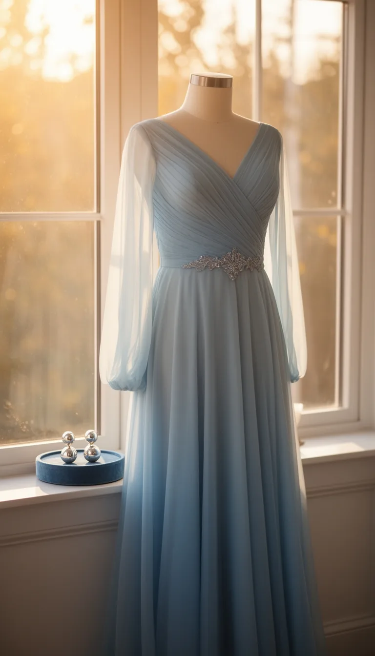 icy gradient chiffon prom elegance