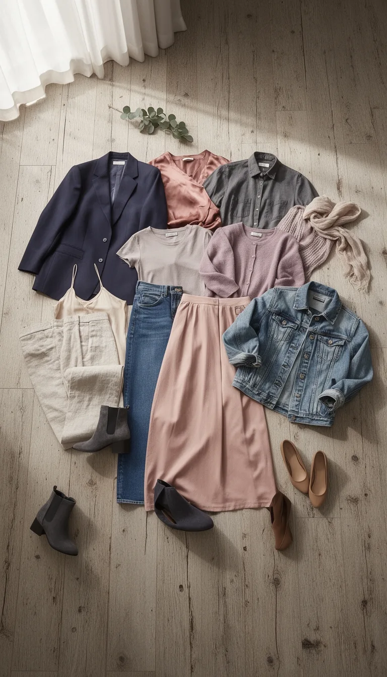 muted blues dusty pinks