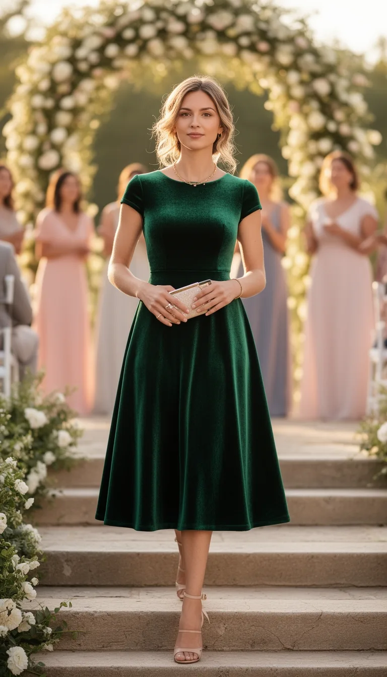 emerald velvet a line elegance