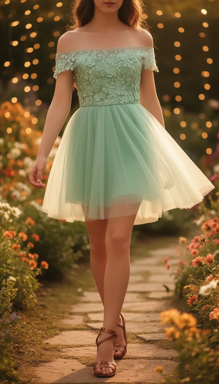 mint green tulle garden glamour