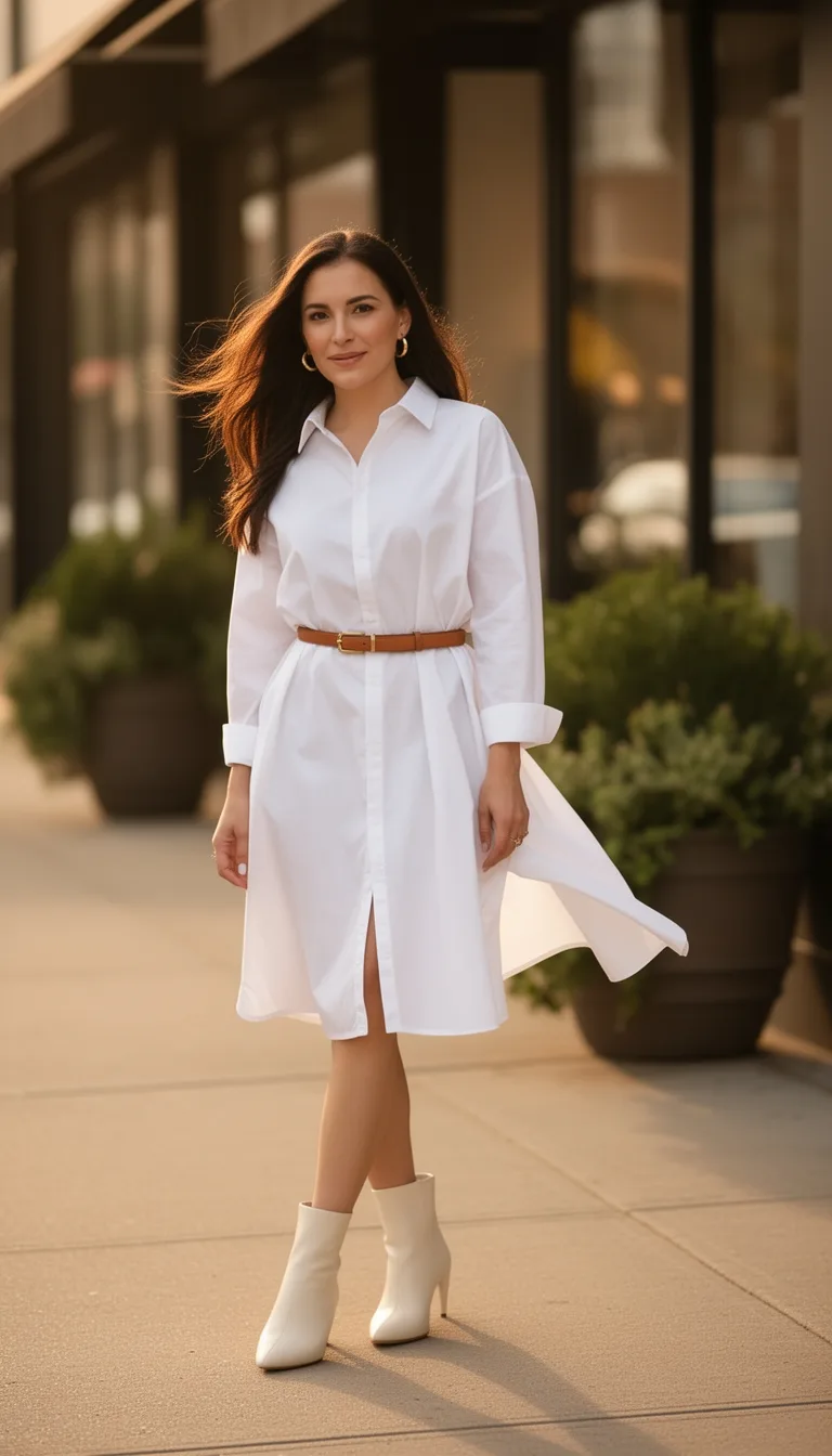 oversized belted cotton linen dress