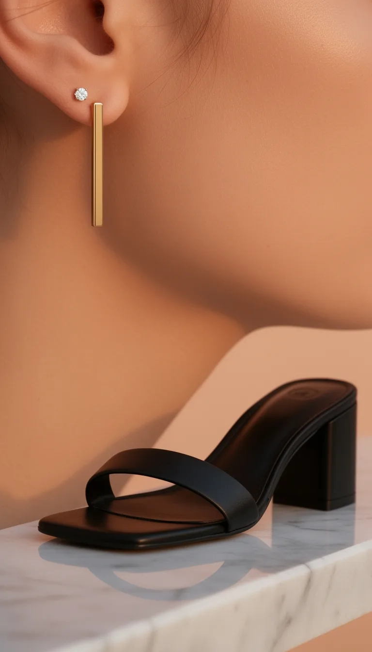 brushed bars matte blockheels