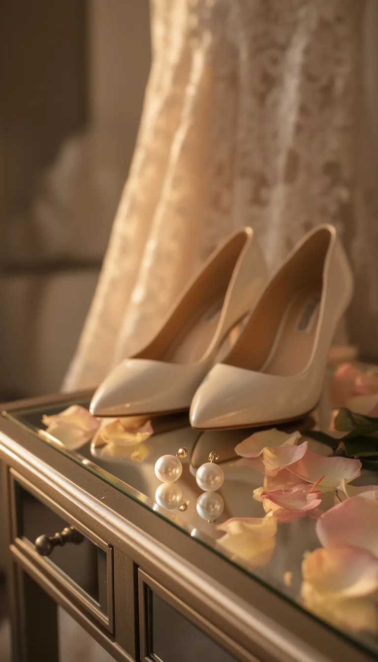 pearls with classic pumps