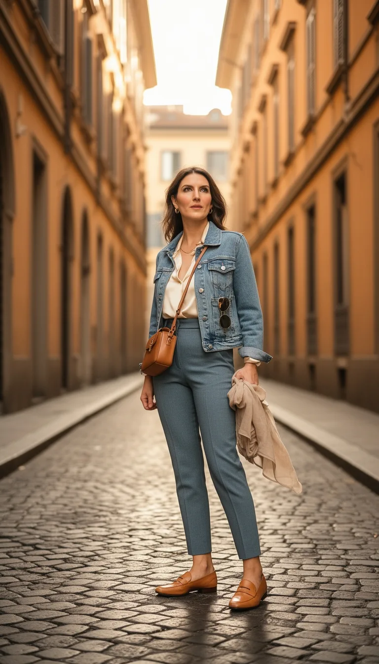 milan chic denim ensemble
