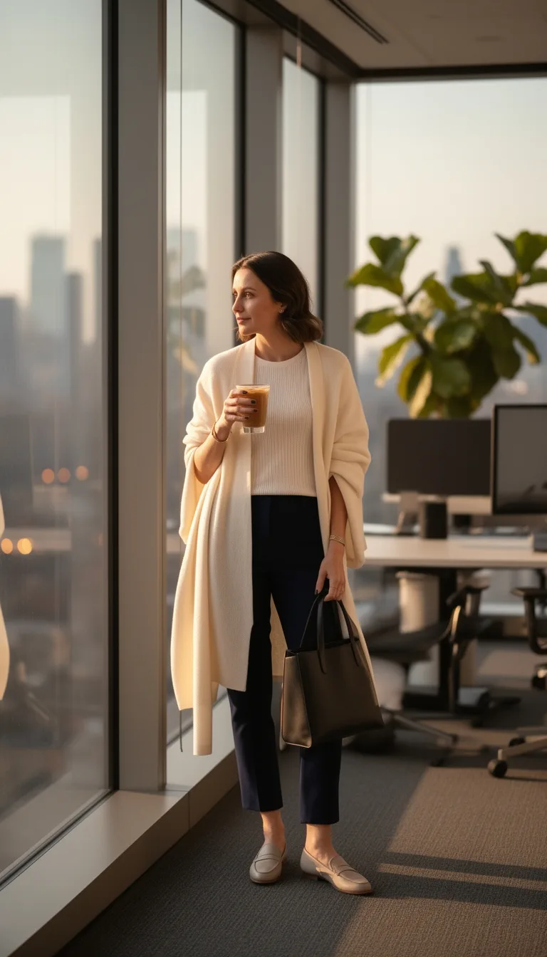 lightweight linen cardigan layered tee