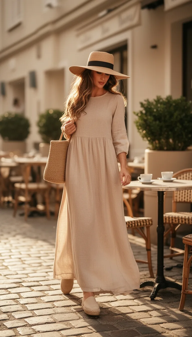 breezy pastel maxi brunch look