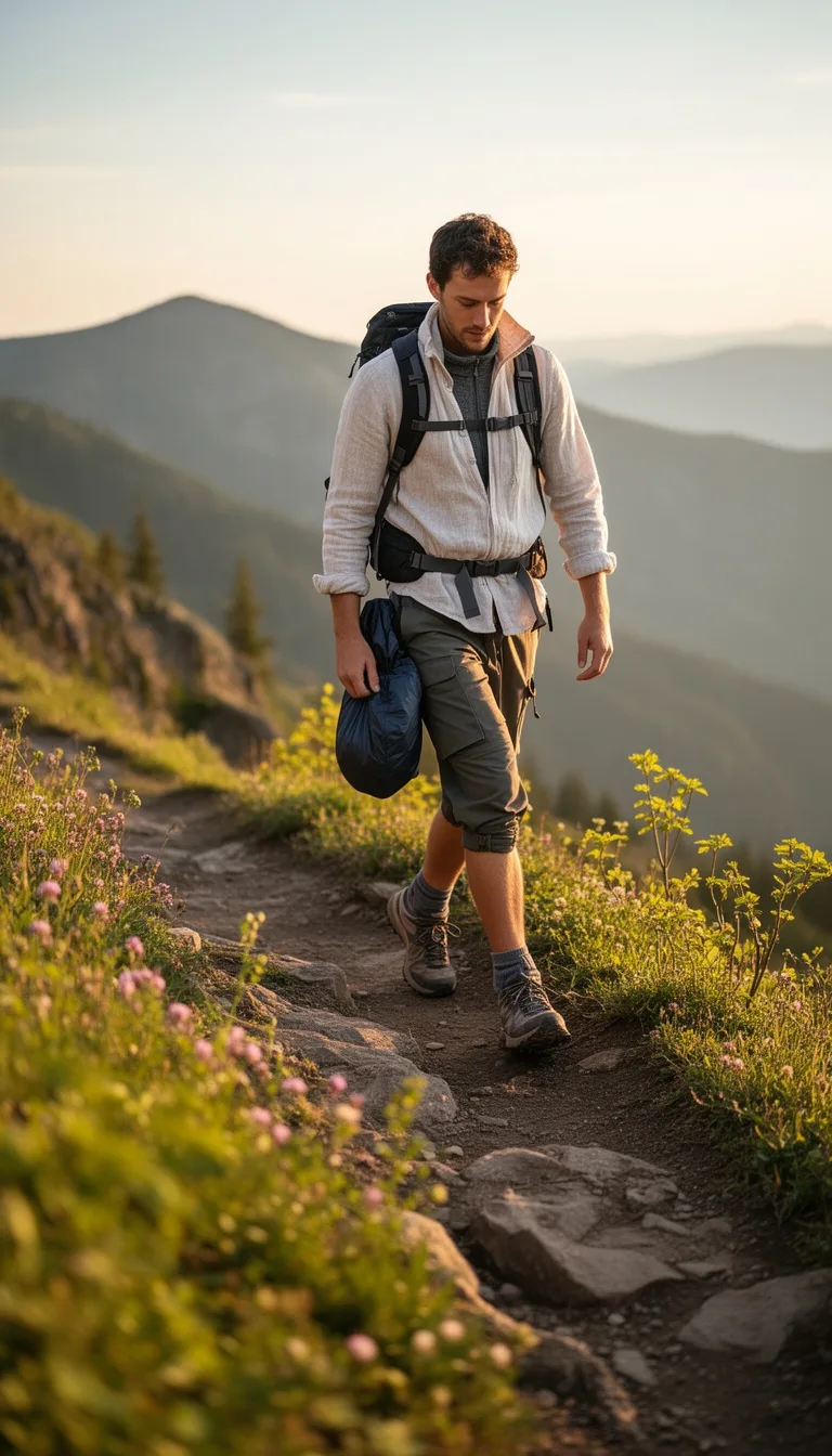breathable layered hiking outfit