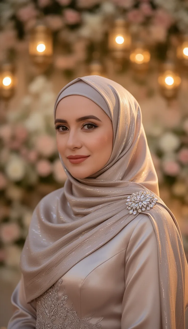 silk hijab with metallics