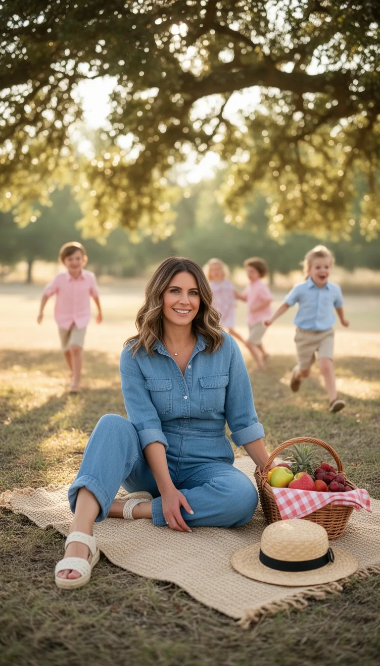 chambray jumpsuit picnic ready style