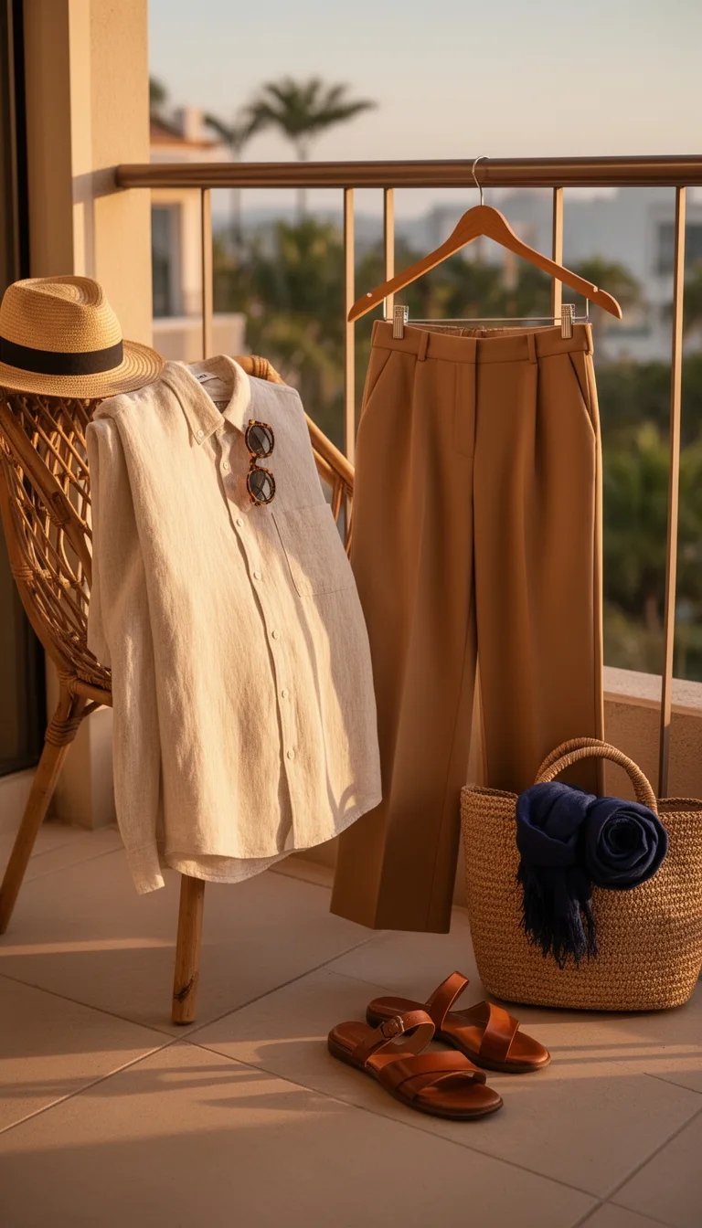 linen button down with culottes