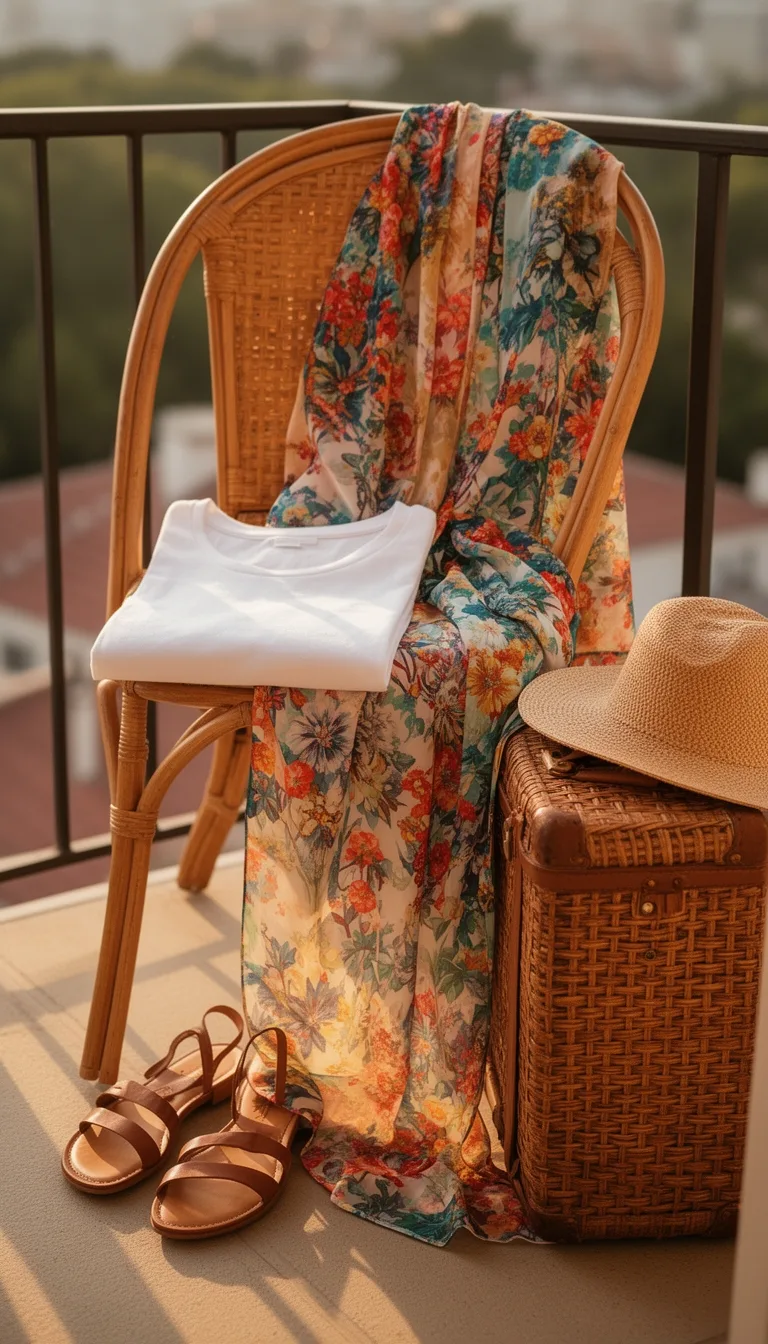 crisp tee patterned kimono