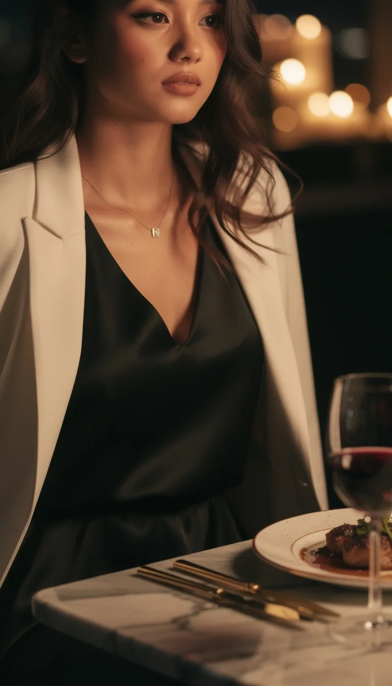silky midi structured blazer