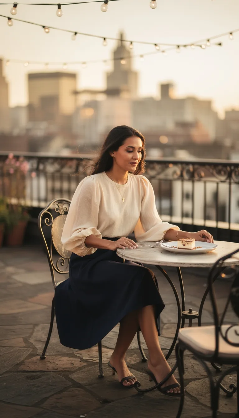 rooftop chic cream and navy