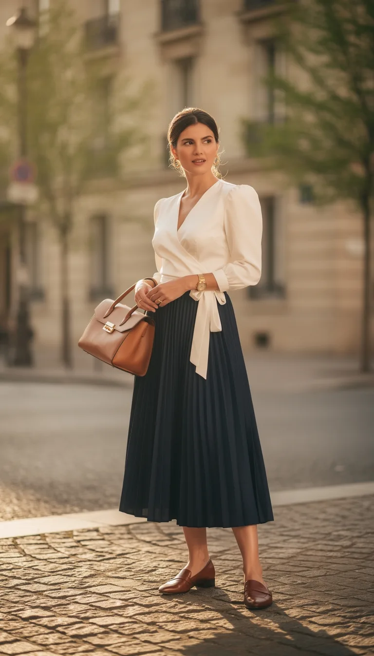 crisp tailored pleats ensemble