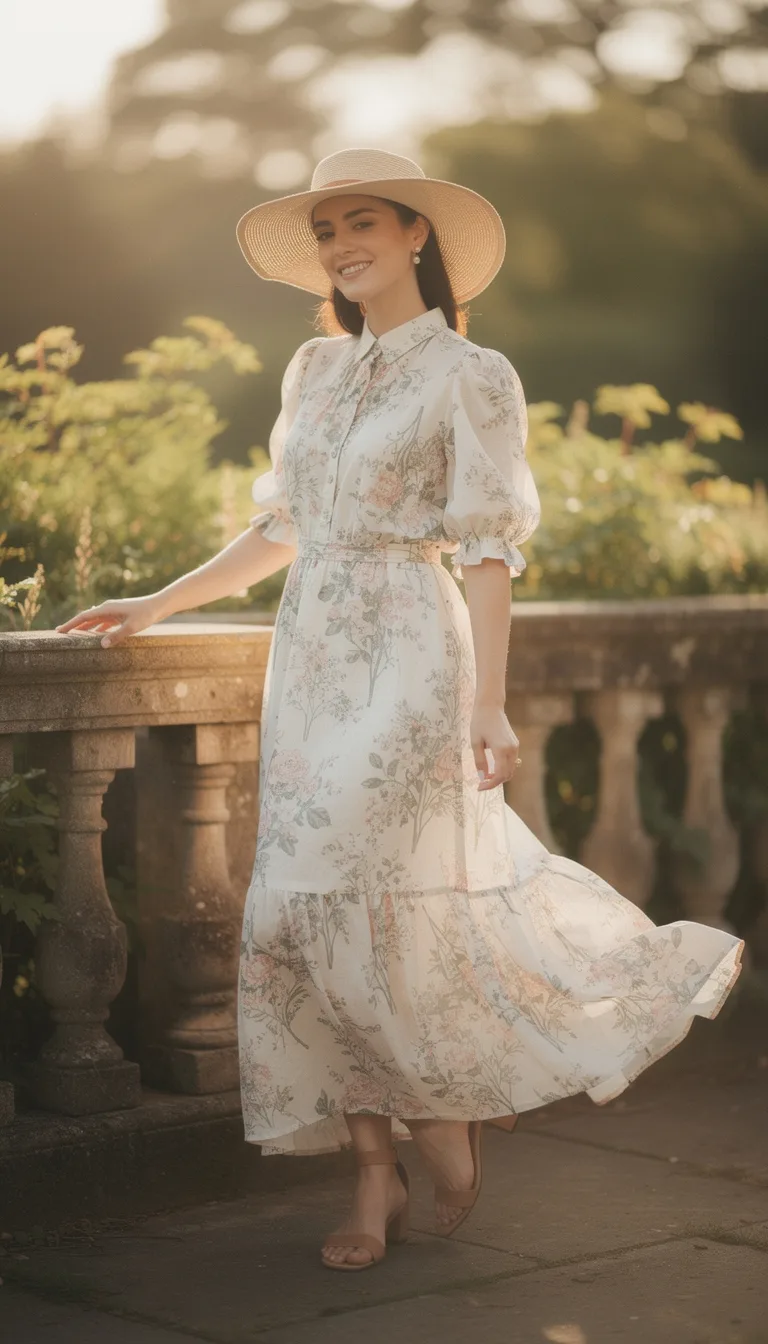 vintage floral maxi ensemble