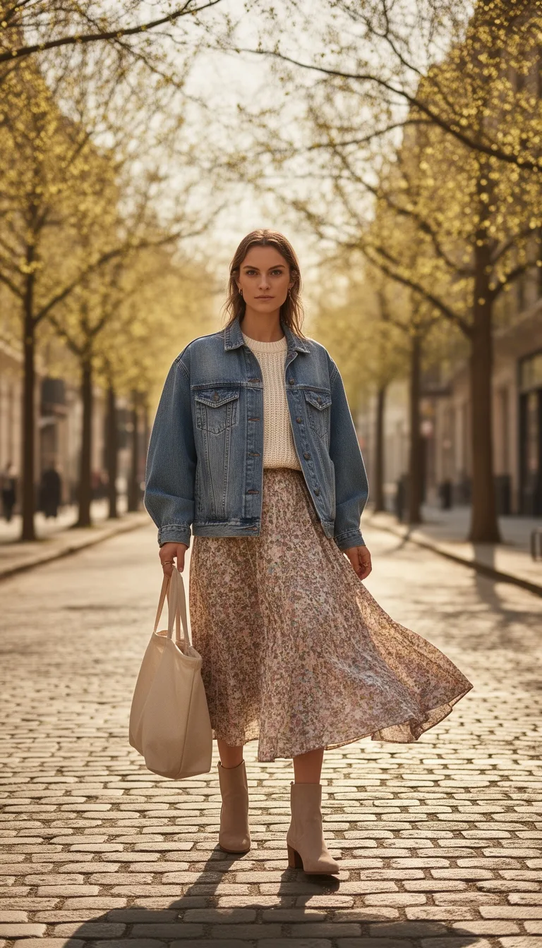 oversized denim jacket midi