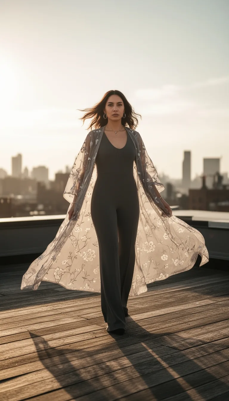 ethereal monochrome layered elegance