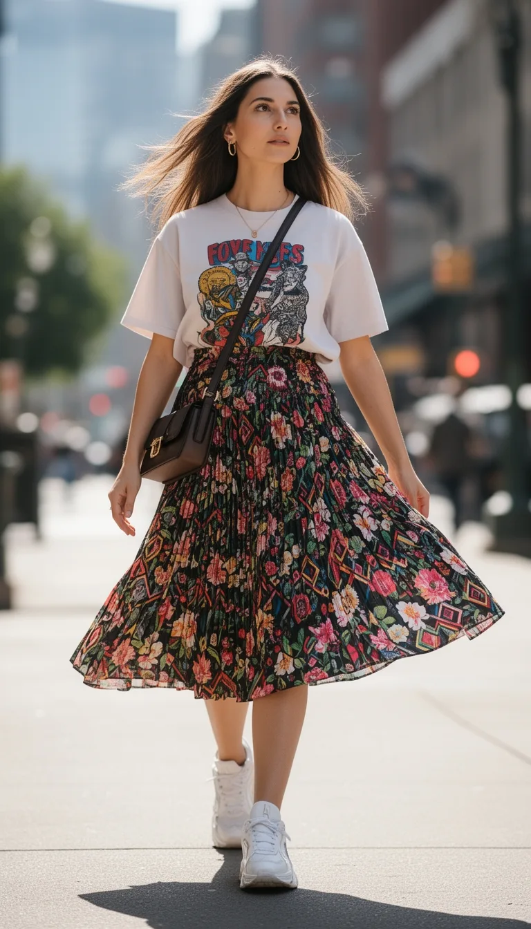 bold graphic feminine pleats
