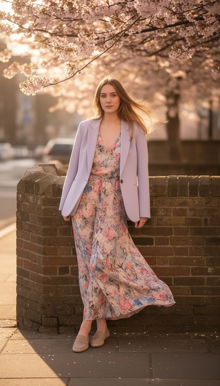 soft blazer over jumpsuit