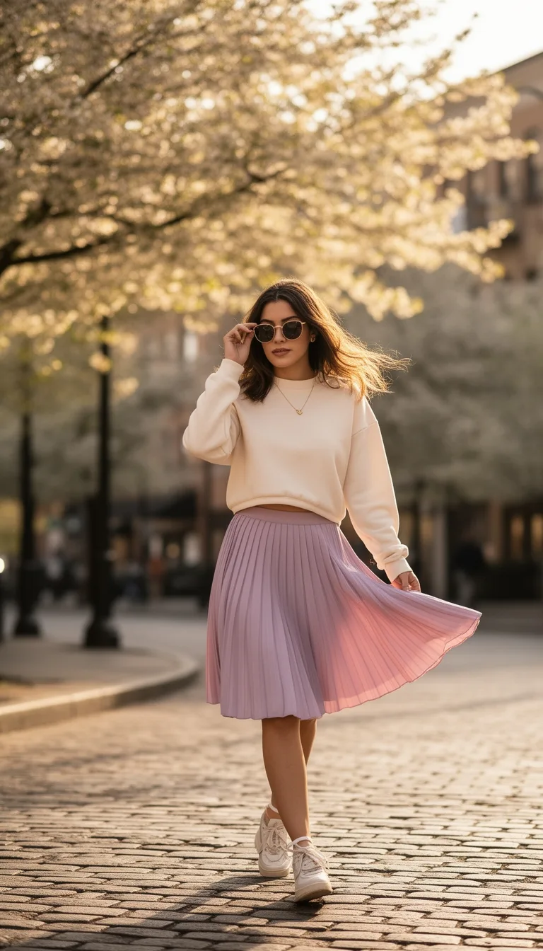 high waisted skirt cropped sweatshirt