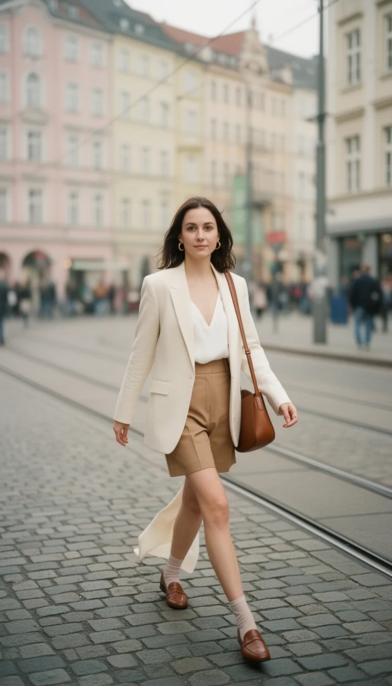 polished blazer tailored shorts