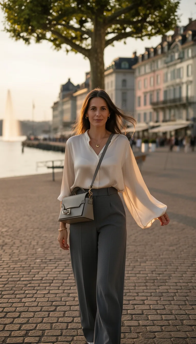pastel silk sage trousers