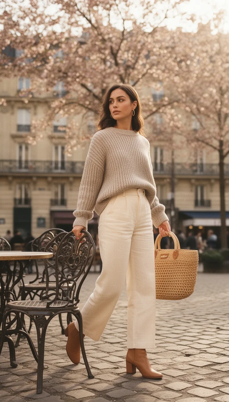high waisted culottes with knit