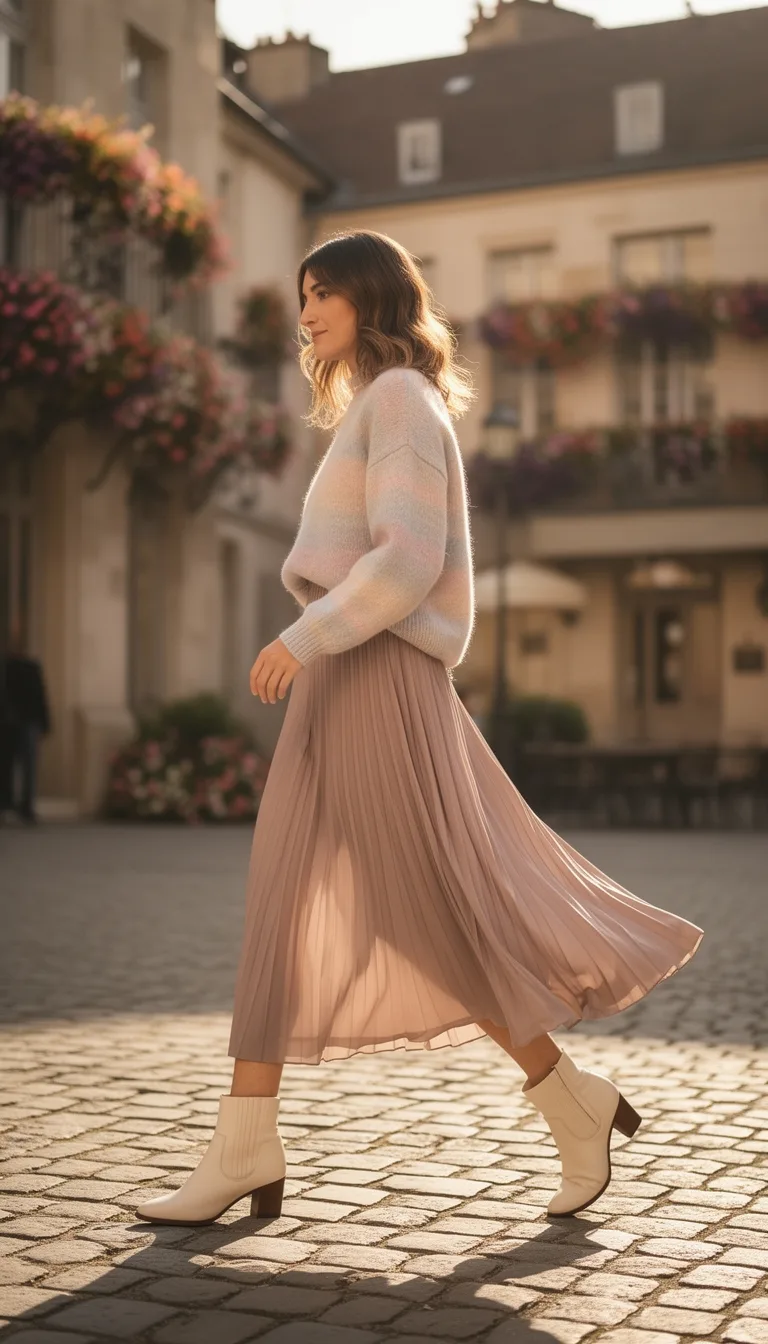 cozy cashmere pastel ensemble