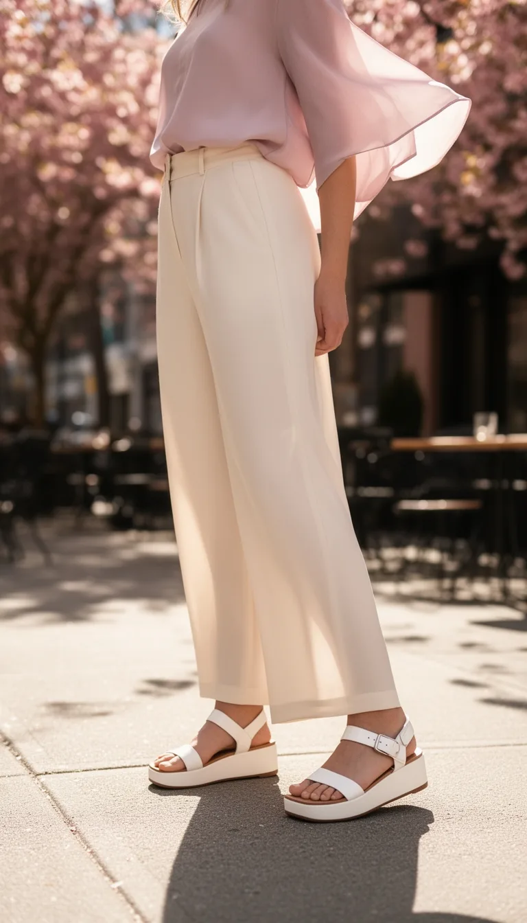 white platform wide leg elegance