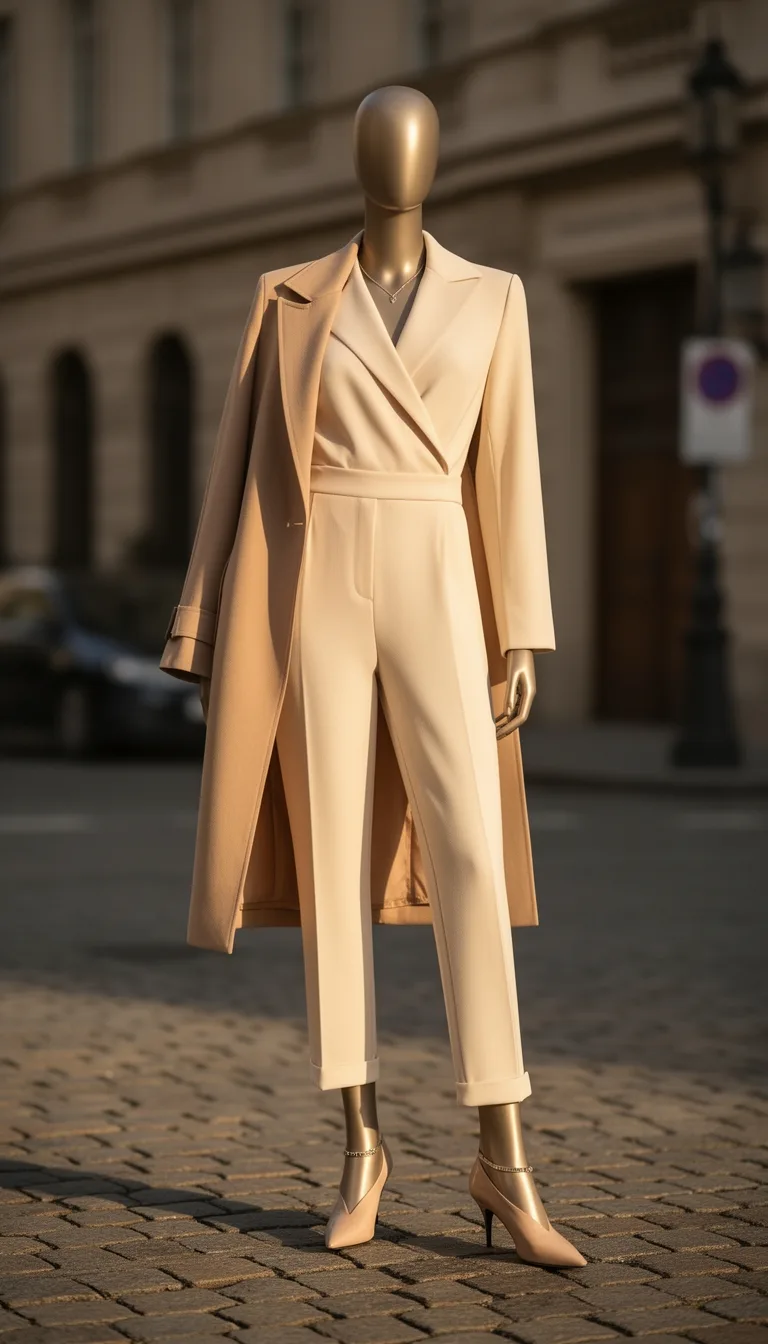 tailored trench monochrome jumpsuit kittenheels