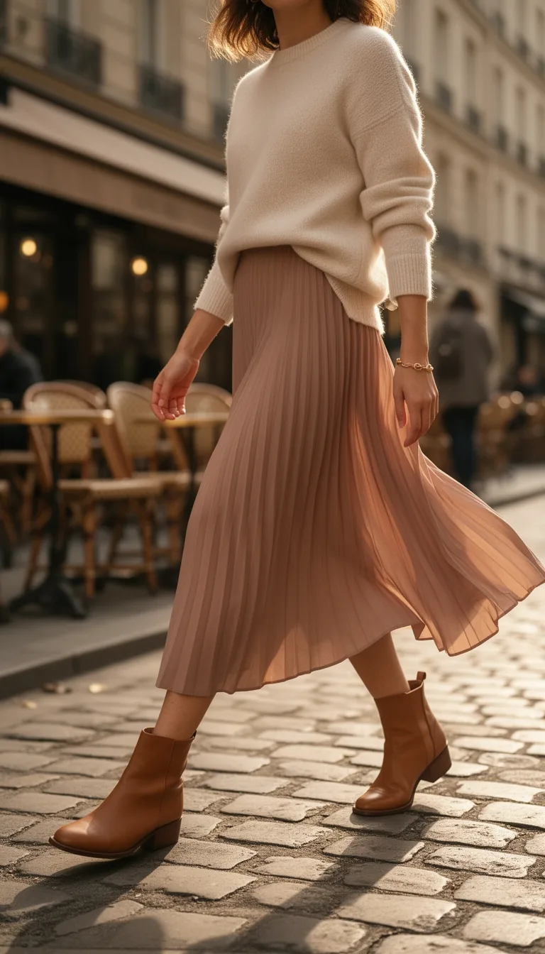 cashmere tucked into midi