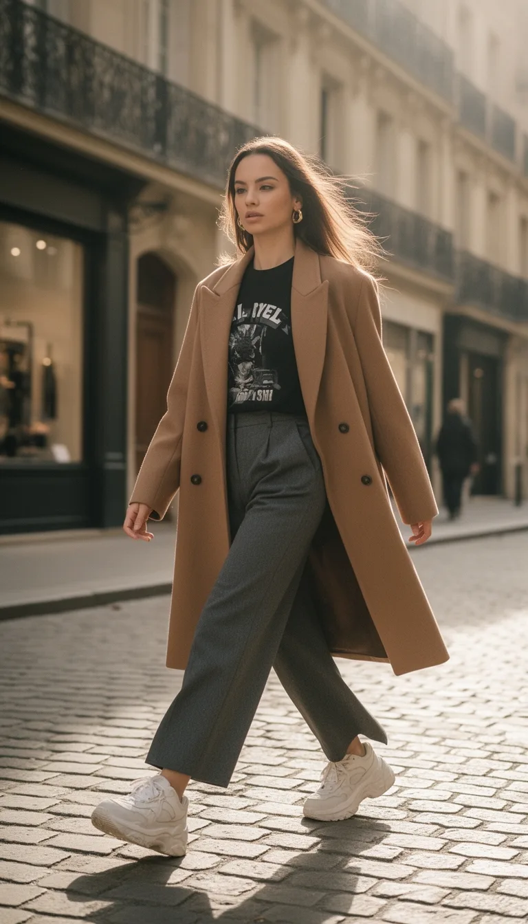 double breasted coat meets streetwear