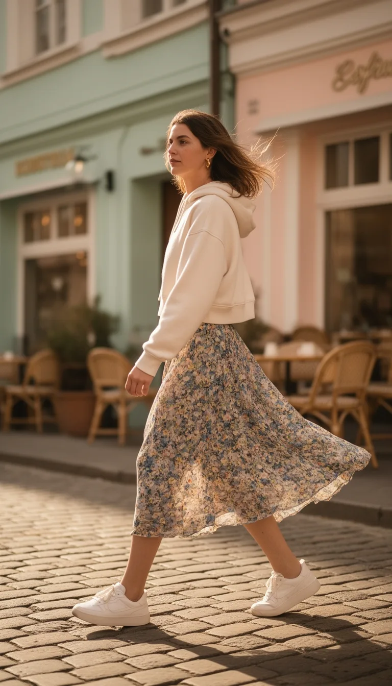 floaty midi cropped hoodie