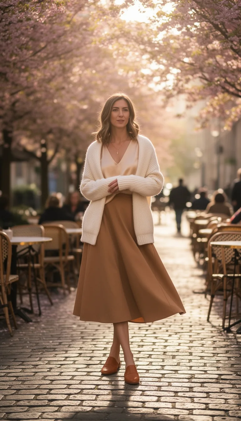 soft knit a line skirt