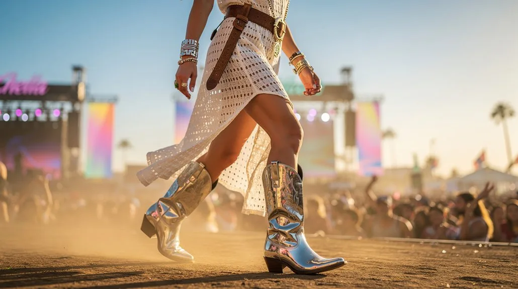 chrome silver boots styling