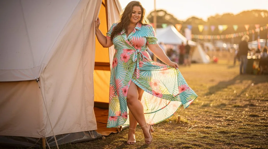 bold printed wrap dress