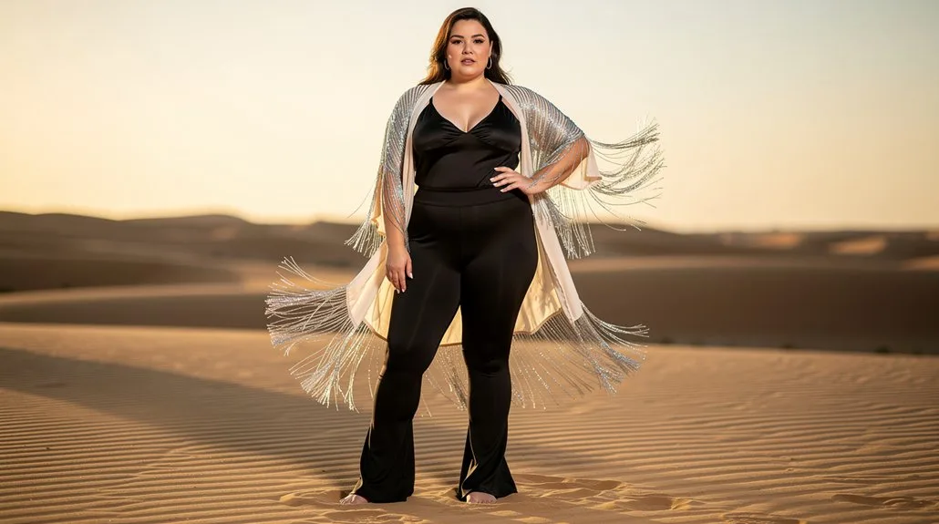 fringe kimono bodysuit ensemble