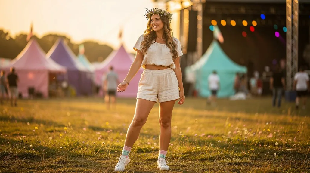 coachella linen sneaker chic